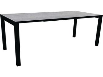 Ausziehtisch 160/210x90cm Aluminium schwarz matt Tischplatte Silverstar Stone light