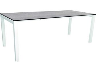 Ausziehtisch 160/210x90cm Aluminium weiß Tischplatte Silverstar Stone light