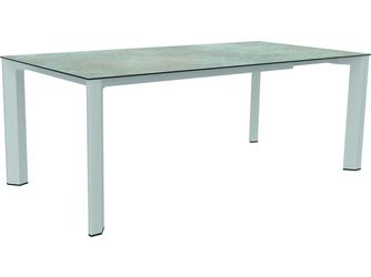 Ausziehtisch 200/250x100cm Penta Aluminium weiß Tischplatte Silverstar Quartz