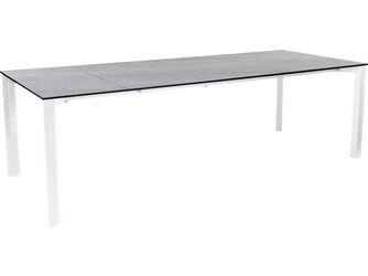 Ausziehtisch 200/250x100cm Penta Aluminium weiß Tischplatte Silverstar Stone light