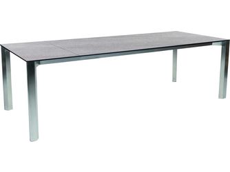 Ausziehtisch 200/250x100cm Penta Edelstahl Tischplatte Silverstar Stone light