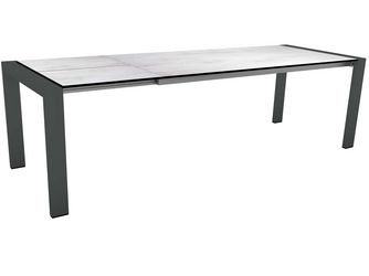 Ausziehtisch 200/260x90cm Select Aluminium anthrazit mit Tischplatte Silverstar Zement hell