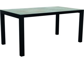 Ausziehtisch Classic 160/210x90cm Aluminium schwarz matt Tischplatte Silverstar Quartz