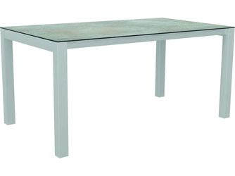 Ausziehtisch Classic 160/210x90cm Aluminium weiß Tischplatte Silverstar Quartz
