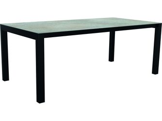 Ausziehtisch Classic 200/250x100cm Aluminium schwarz matt Tischplatte Silverstar Quartz