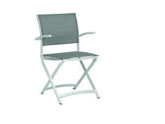 Balkonklappsessel Camillo Aluminium weiß Textilien silber