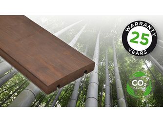 Terrassendiele Bambus natur-geölt einseitig bombiert und gebürstet, Clipmontage_laengsseitig stirnseitige Nut & Feder, Bamboo X-treme - 21 x 119 mm