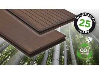 Terrassendiele Bambus natur-geölt einseitig gebürstet, einseitig geriffelt, Clipmontage_laengsseitig stirnseitige Nut & Feder, Bamboo X-treme - 20 x 155 mm