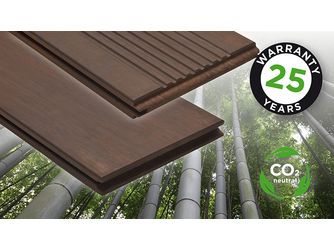 Terrassendiele Bambus natur-geölt einseitig geriffelt, einseitig glatt, Clipmontage_laengsseitig stirnseitige Nut & Feder, Bamboo X-treme - 20 x 155 mm