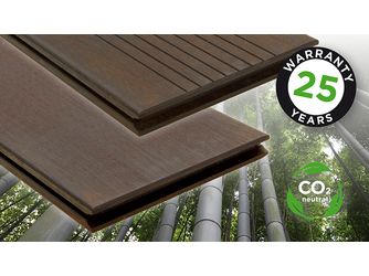 Terrassendiele Bambus natur-geölt einseitig gebürstet, einseitig geriffelt, Clipmontage_laengsseitig stirnseitige Nut & Feder, Bamboo X-treme - 20 x 208 mm