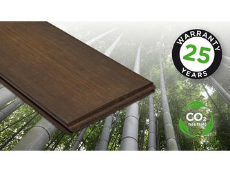 Terrassendiele Bambus natur-geölt einseitig bombiert und gebürstet, Clipmontage_laengsseitig stirnseitige Nut & Feder, Bamboo X-treme - 20 x 155 mm
