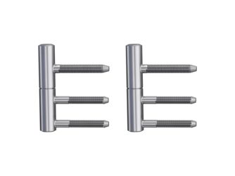 Bandpaar AXUM 9200 inkl. Rahmenteile gefälzte Türen 2-teilig Holzzarge Edelst. ma.