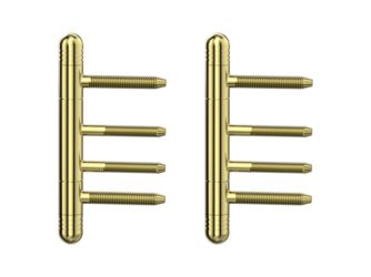 Bandpaar AXUM 9303 inkl. Rahmenteile gefälzte Türen 3-teilig Holzzarge Messing-Optik