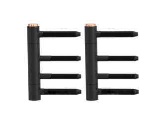 Bandpaar AXUM 9304 inkl. Rahmenteile gefälzte Türen 3-teilig Holzzarge Graphitschwarz-Kupfer