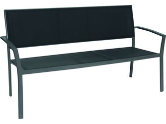 Bank Allround 2,5-Sitzer Aluminium graphit Textilien silbergrau