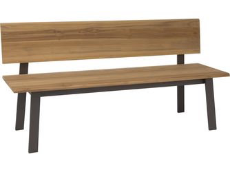 Bank Sam Aluminium greige mit Belattung Teak