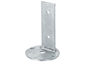 Befestigungswinkel, feuerverzinkt, zum Aufschrauben, Aufschraubplatte: Ø100mm Befestigungswinkel, feuerverzinkt, zum Aufschrauben, Aufschraubplatte: Ø100mm