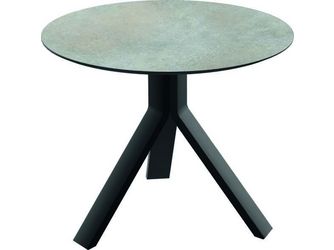 Beistelltisch Freddie Ø 60cm Aluminium schwarz matt Tischplatte Silverstar 2.0 Quartz