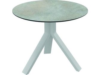 Beistelltisch Freddie Ø 60cm Aluminium weiß Tischplatte Silverstar 2.0 Quartz