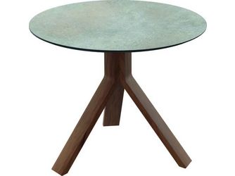 Beistelltisch Freddie Ø 60cm Teak Tischplatte Silverstar 2.0 Quartz