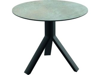 Beistelltisch Freddie Ø 65cm Aluminium schwarz matt Tischplatte Silverstar 2.0 Quartz