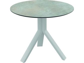 Beistelltisch Freddie Ø 65cm Aluminium weiß Tischplatte Silverstar 2.0 Quartz