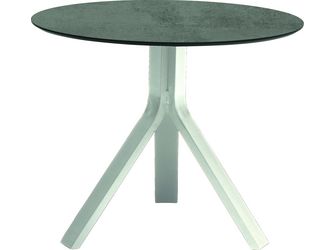 Beistelltisch Freddie Ø 65cm Aluminium weiß Tischplatte Silverstar 2.0 Zement