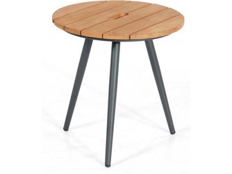 Beistelltisch Gala Teak-Natur Alu anthrazit 44cm rund