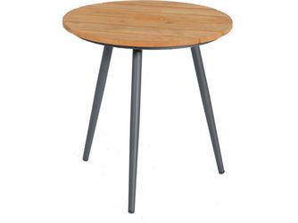 Beistelltisch Gala Teak-Natur Alu anthrazit 50cm rund