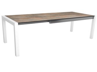 Beistelltisch Taro 100x80x35cm Aluminium anthrazit Teak