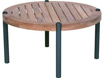 Beistelltisch Taro ø 65x35cm Aluminium anthrazit Teak