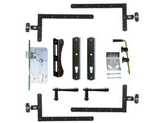 Beschlag komplett Nr. 48S schwarz (gerade)