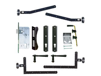 Beschlag komplett Nr. 49T schwarz (gebogen)*