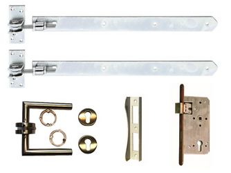 Beschlagsatz 40V* (Edelstahl-Bänder u. -Hesphaken)