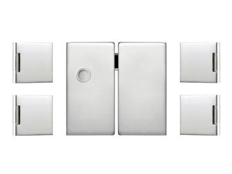 Glastürbeschlag-Set (Schlosskasten + Bänder) 2-flügelig "Square 2.1"