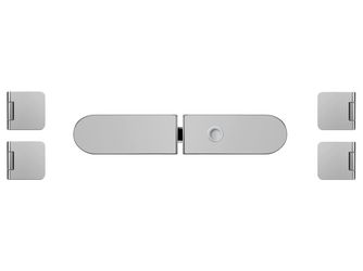 Glastürbeschlag-Set (Schlosskasten + Bänder) 2-flügelig "Rundform 3.0"