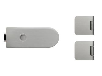 Glastürbeschlag-Set (Schlosskasten + Bänder) "Rundform 3.0"