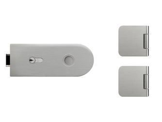 Glastürbeschlag-Set (Schlosskasten + Bänder) "Rundform 3.0"