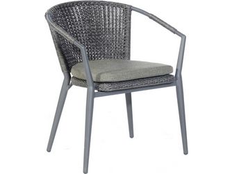 Bistro-Sessel Lexington PE-Kunststoffgefl Light-Coal Alu Anthrazit 1 Sitzer