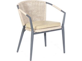Bistro-Sessel Lexington PE-Kunststoffgefl White-Shell Alu Anthrazit 1 Sitzer