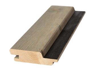 Blackline Fassadenprofil Nut & Feder nord. Fichte, mikrogeraute Oberfläche mit Vergrauungslasur Koralan® Nordic Basalt behandelt, schwarze Feder - 26 x 96 mm
