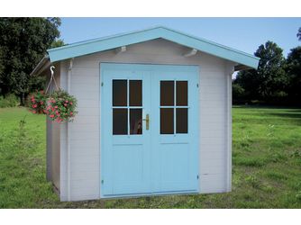 Blockhaus H28-2420-DT Skand. Fichte Satteldach, Stärke: 28mm, 240x200cm