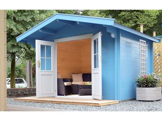 Blockhaus H28-3020-DT Skand. Fichte Satteldach, Stärke: 28mm, 300x200cm