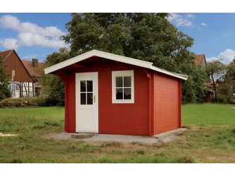 Blockhaus H28-3020-ET-EF Skand. Fichte Satteldach, Stärke: 28mm, 300x200cm