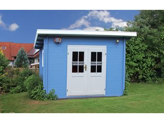 Blockhaus H28-3024P-DT Skand. Fichte Pultdach, Stärke: 28mm, 300x240cm