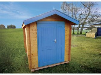 Blockhaus TS-H28-1921 Skand. Fichte Satteldach, Stärke: 28mm, 190x210cm