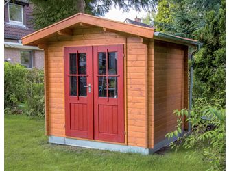 Blockhaus TS-H28-2119-DT Skand. Fichte Satteldach, Stärke: 28mm, 210x190cm