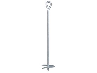 Bodenanker, zum Eindrehen, mit Zubehör, feuerverzinkt, Länge 525mm, Schnecke Ø100mm