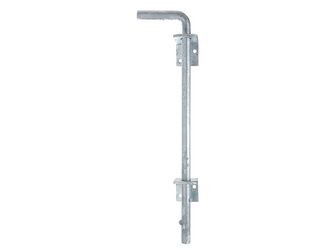 Bodenschieber, feuerverzinkt, Gesamthöhe 400mm, Abstand Bolzen - Tor 30mm Bodenschieber, feuerverzinkt, Gesamthöhe 400mm, Abstand Bolzen - Tor 30mm