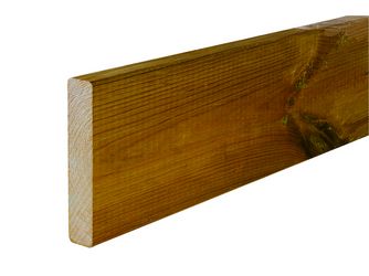 Terrassendiele Fichte KDI KD braun beidseitig glatt, Rundkante - 28 x 145 mm